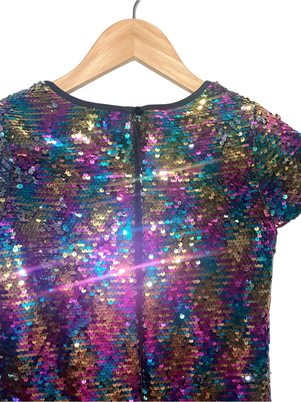 Tween Diva Rainbow Sequin Shift Dress Girls Size 8 Party Holiday Sparkle